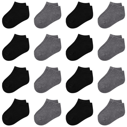 Tenpluszero Toddler Socks - 16 Pack Kids Low Cut Athletic Ankle Socks Baby Boys Girls Breathable Socks Bulk