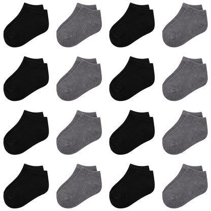 Tenpluszero Toddler Socks - 16 Pack Kids Low Cut Athletic Ankle Socks Baby Boys Girls Breathable Socks Bulk