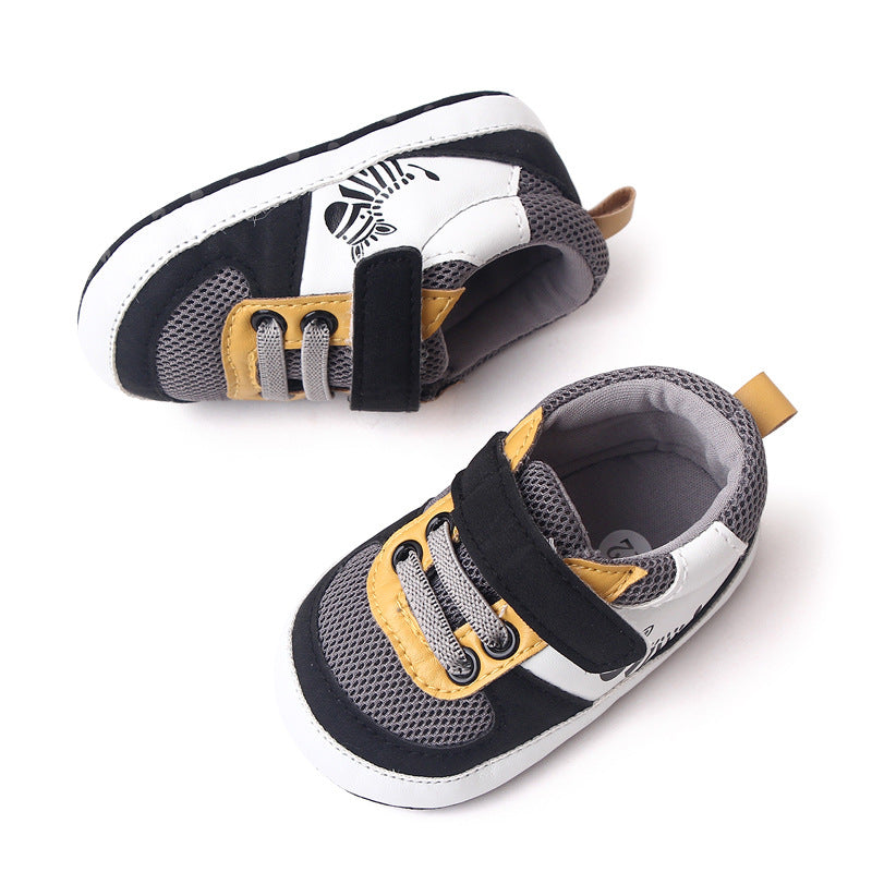 Classic Colorblock Soft Sole Sneakers for Newborns