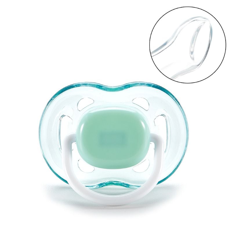 Silicone Baby Pacifier with Flat Nipple | Food Grade 0-3 Months