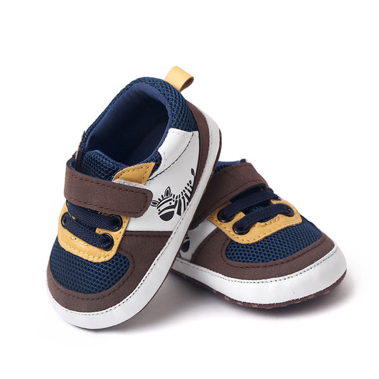 Classic Colorblock Soft Sole Sneakers for Newborns